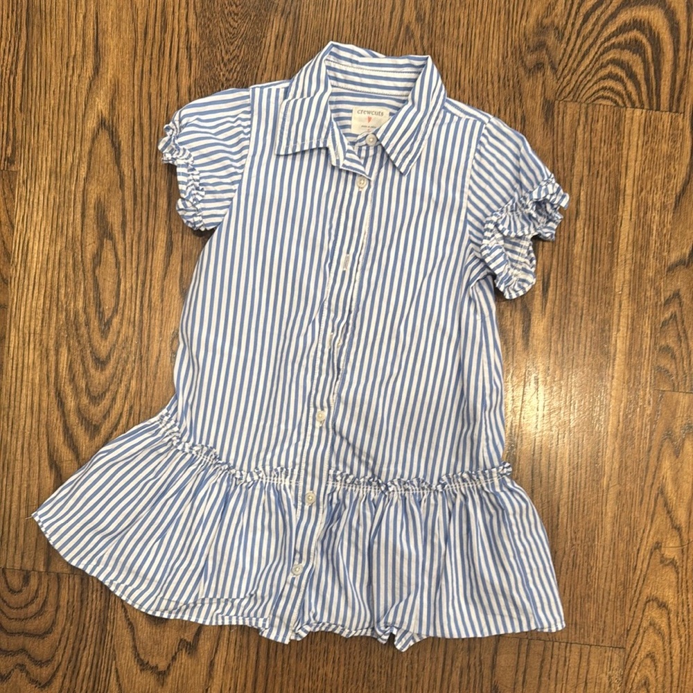 Blue Striped Ruffle Dress